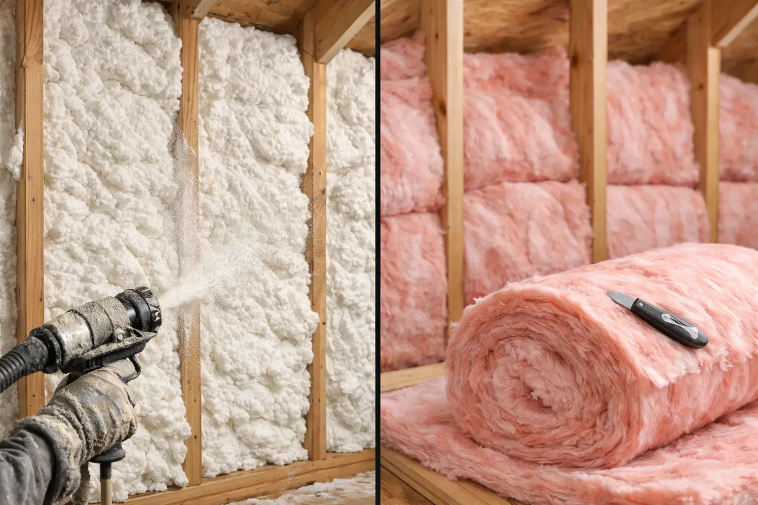 Spray Foam Versus Fiberglass Insulation Compared