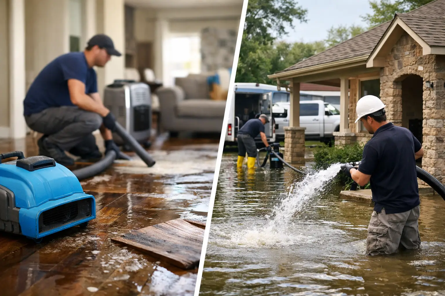 Water Restoration Examples for Texas Properties